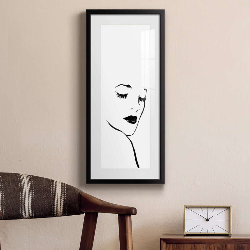 Cadre photo, impression de dessin sur papier, Noir