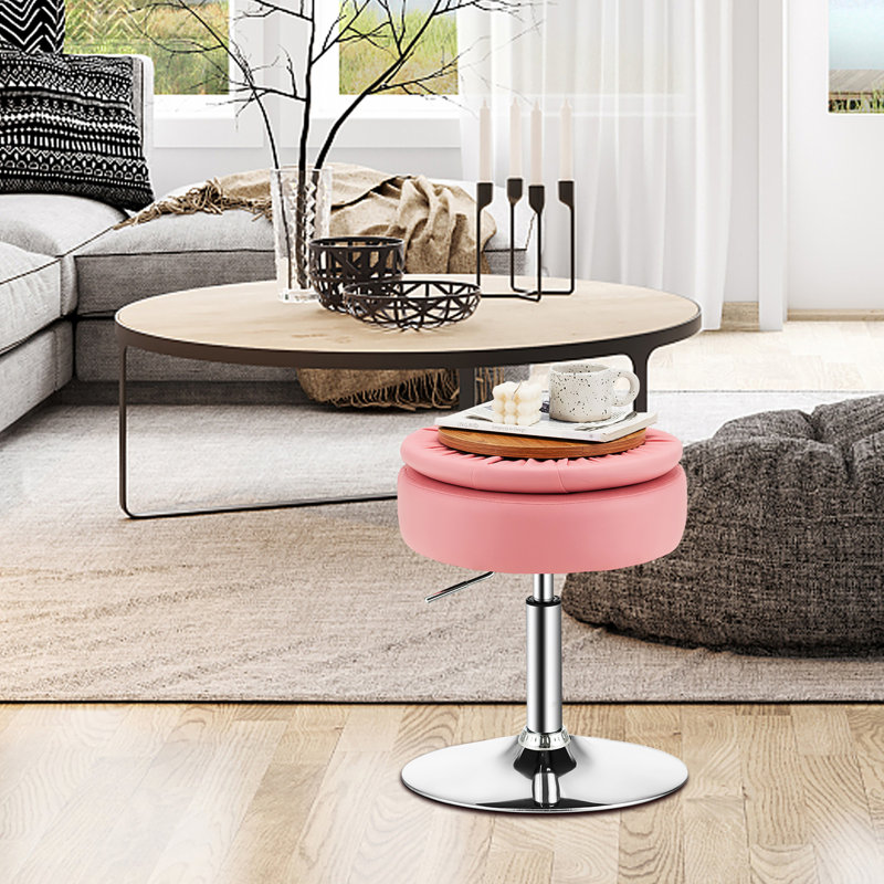 Carmynn Metal Accent Stool, Pink