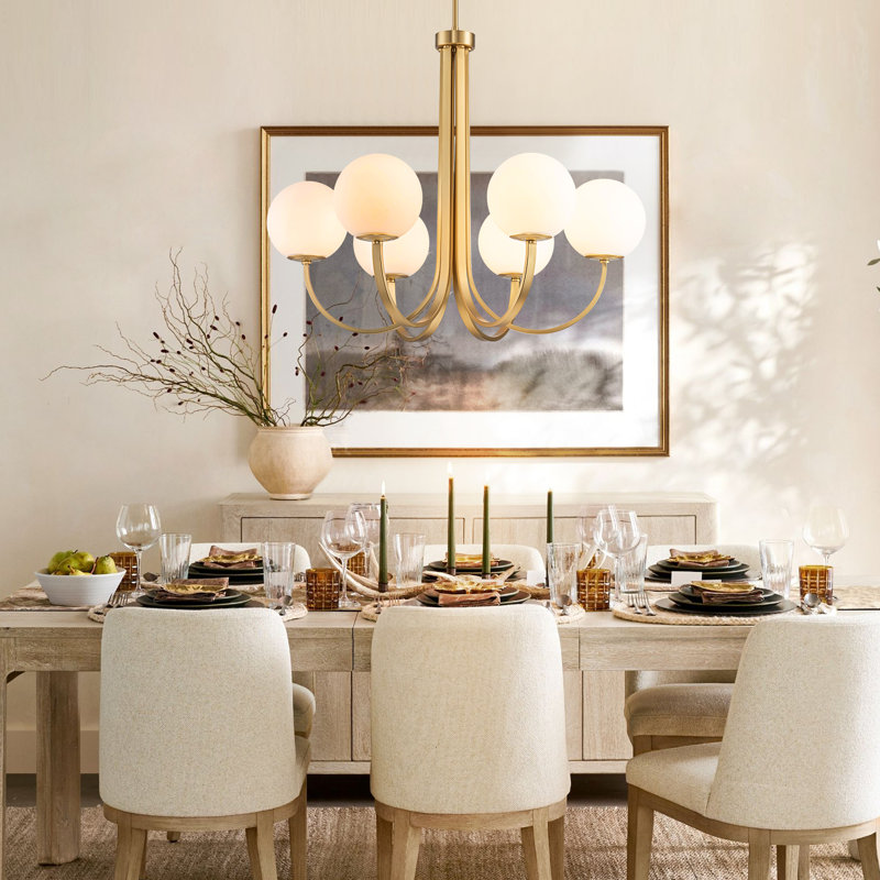 6 - Light Glass Bubble Dimmable Sputnik Sphere Chandelier