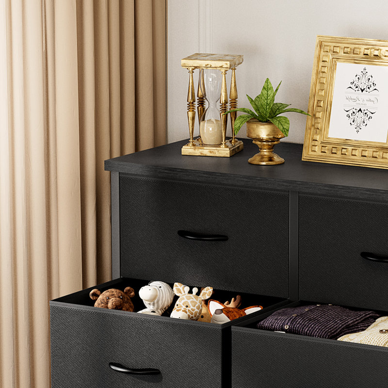  Commode 6 tiroirs Enegess, Noir