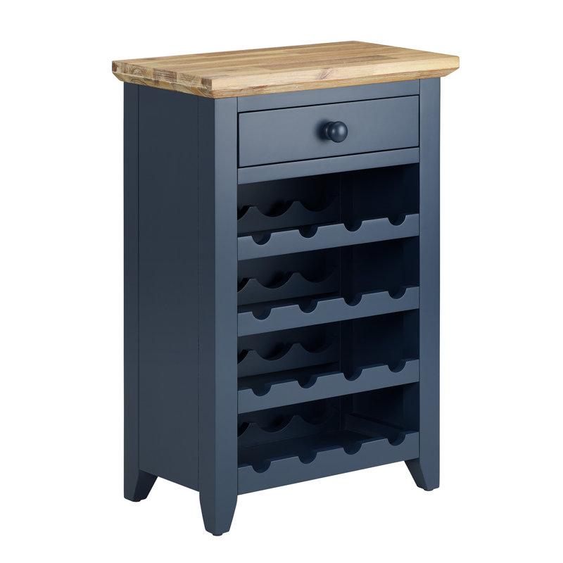16 Bottle Floor Wine Bottle Rack in, Navy Blue