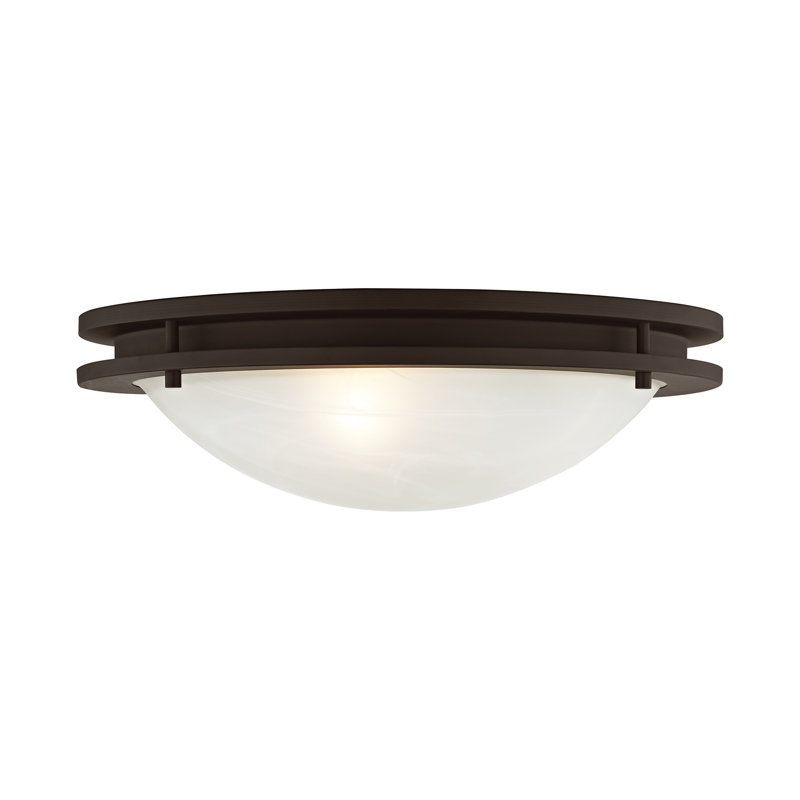 Plafonnier encastré 2 lumières Adrielle, Bronze, H 5 po x l 17 po x P 17 po
