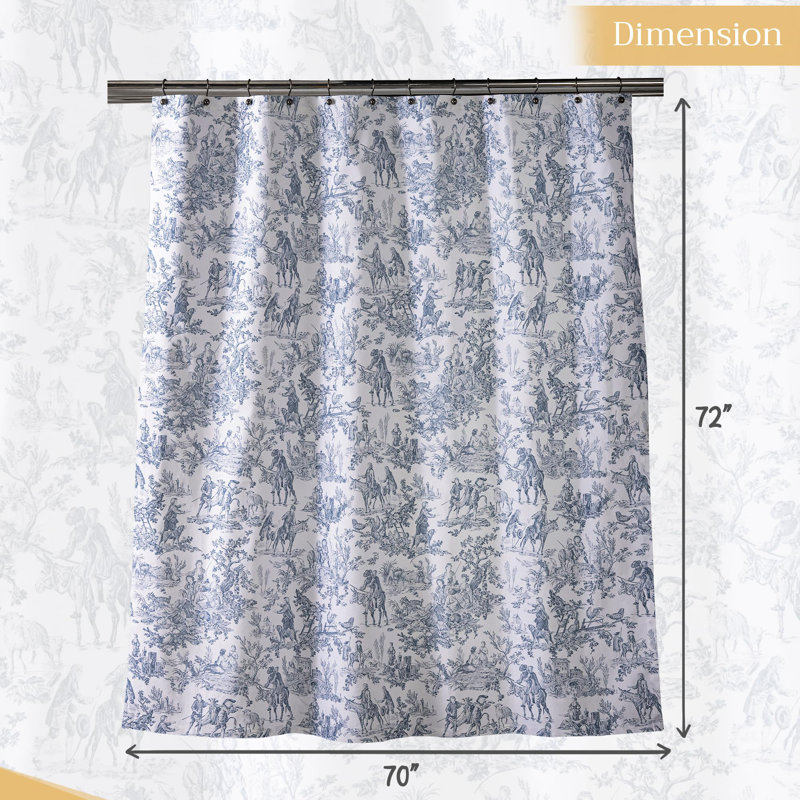 Rideau de douche 100% coton à panneau unique 70 po x 72 po Maison d 'Hermine