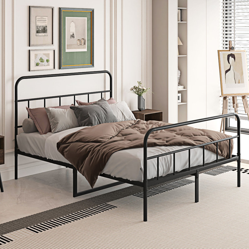 Huddleson Bed Metal Platform Bed frame, Full
