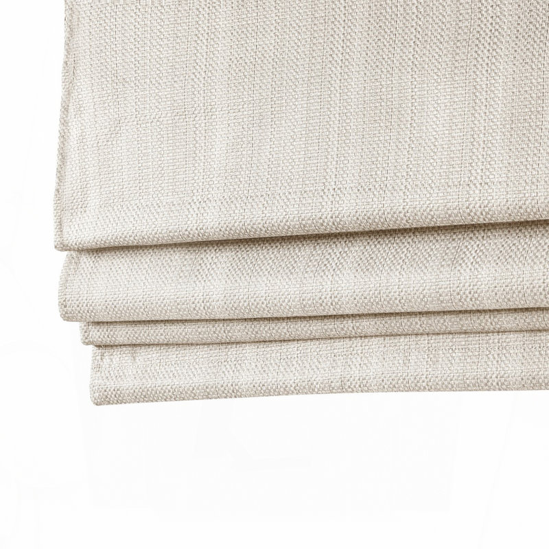 Basketweave Room Darkening Cordless Roman Shade, Ivory, 35" W x 64" L