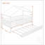 Lit cabane en bois deux places avec lit gigogne, design créatif et fonctionnel pour les chambres d'enfants, idéal pour les jeux d'imagination et un sommeil confortable-898074652-898074655