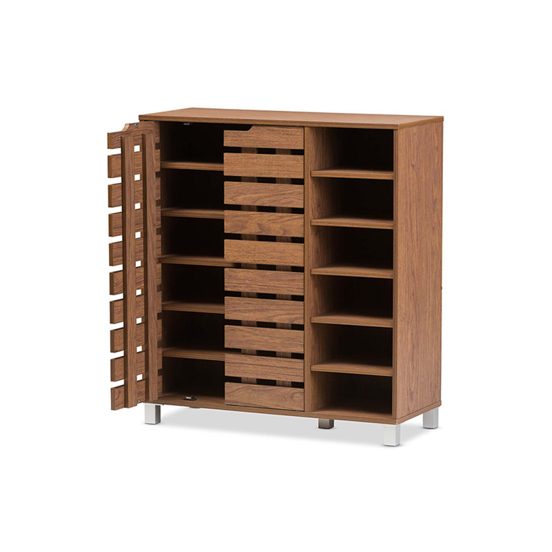 Armoire de rangement pour chaussures Arielle, 24 paires, Noyer brun