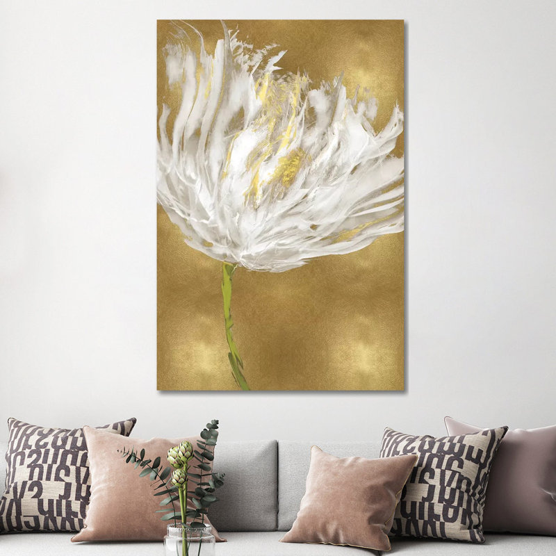 Tulipes sur or I - impression, H 60 po x l 40po x P 1,5 po