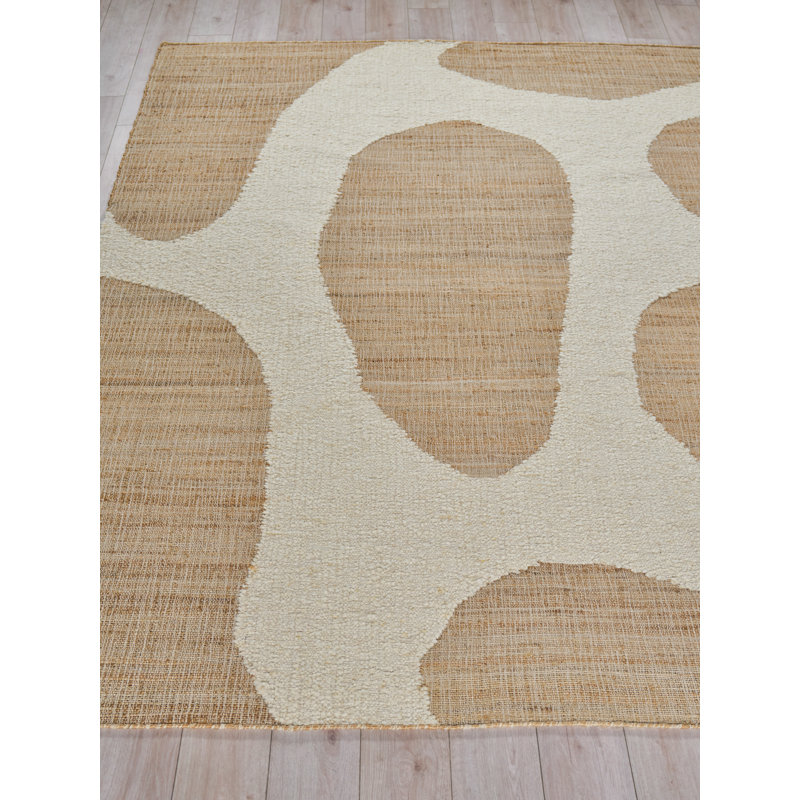 Pompano flatweave Wool/Jute Ivory/Beige Area Rug, 12'X15'