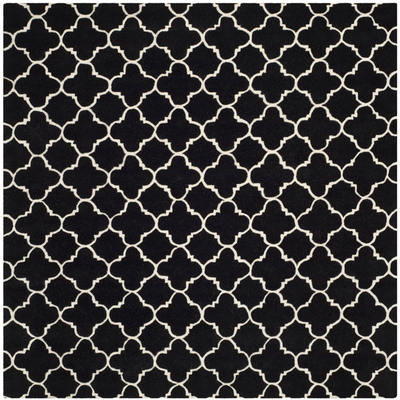Carolene Hand Tufted Wool Geometric Rug, Square 7'