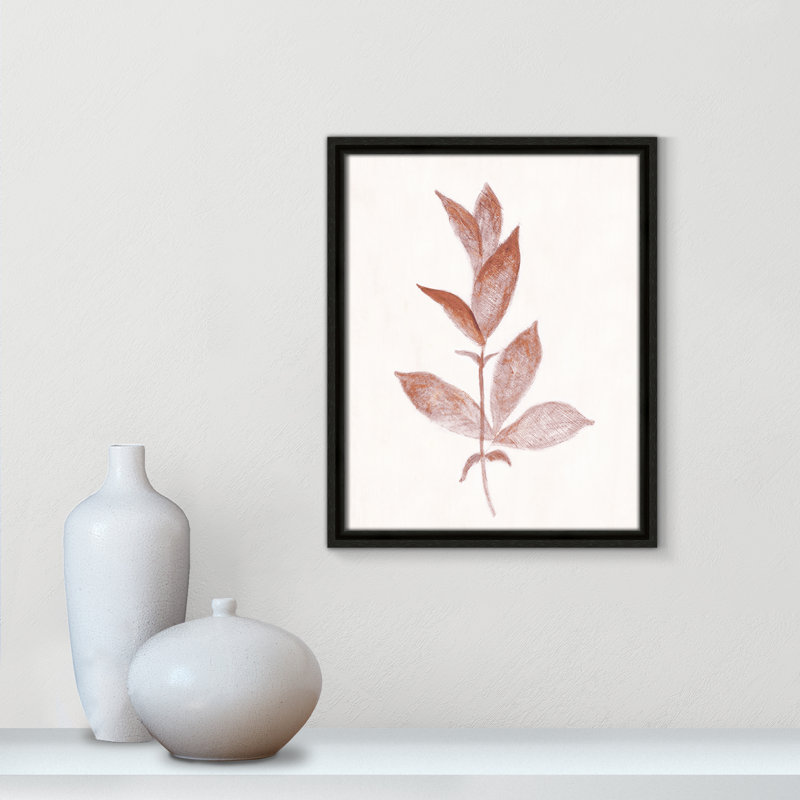 Wilfrid Red Leaf II par Tara Studios - reproduction d'art, H 15,5 po x l 12,5 po x P 2 po, Toile avec cadre espresso