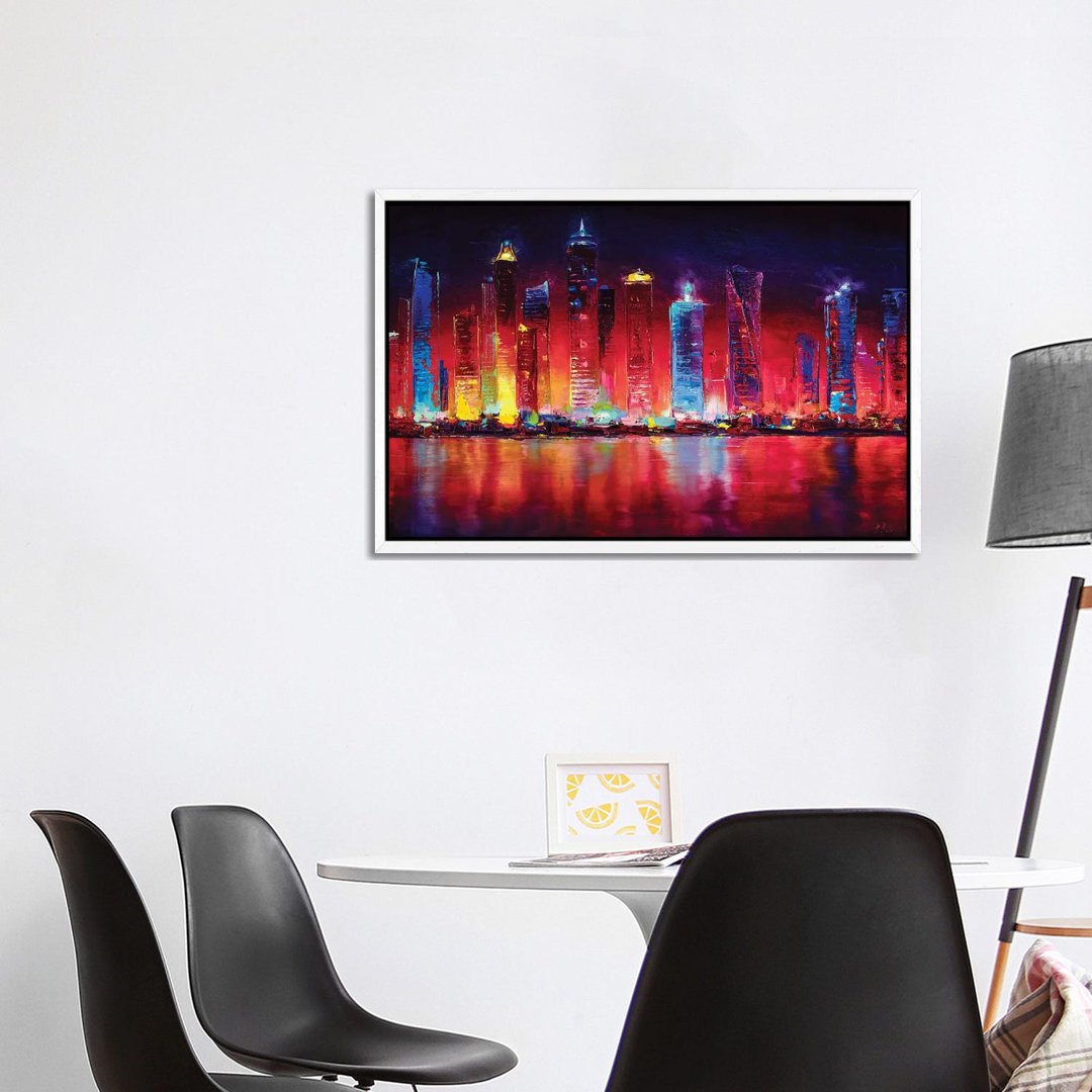 Dubai Skyline von Bozhena Fuchs - Galerie-umwickelte Leinwand Giclée auf Leinwand