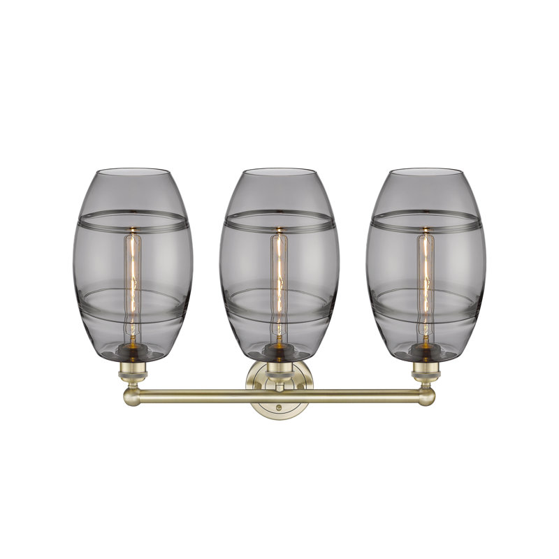 Kusham 3 - Light Dimmable Vanity Light, Light Smoke, Antique Brass