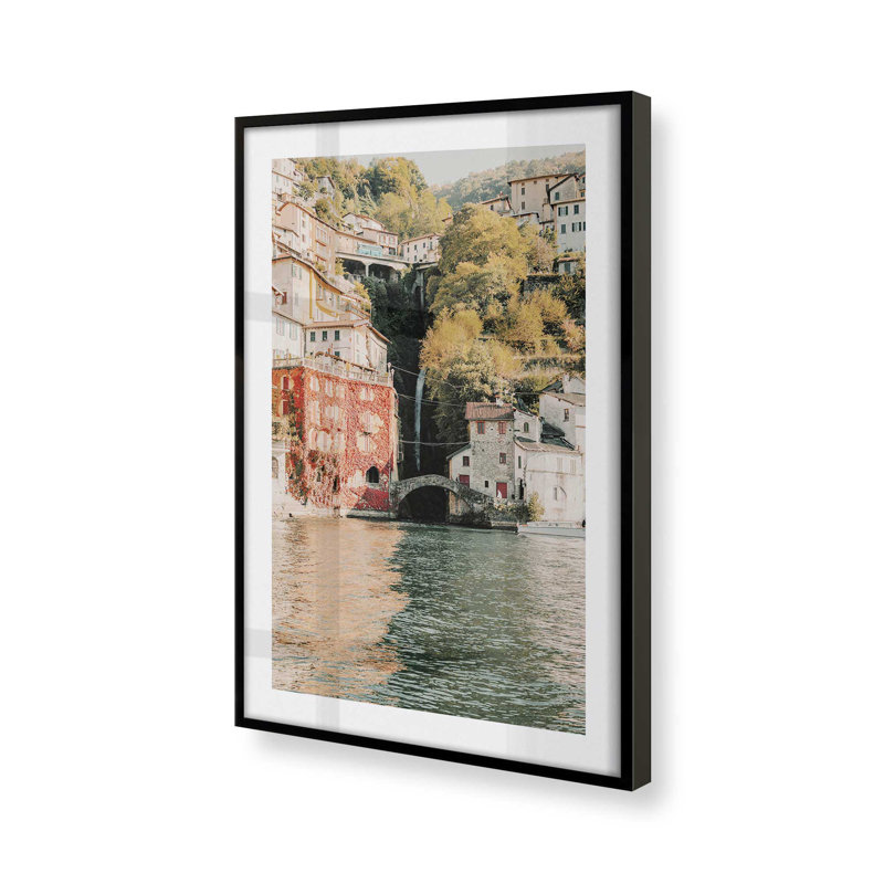 Village Reflections Print, 17" H x 13" W x 1.25" D, Satin Black Single Picture Framed