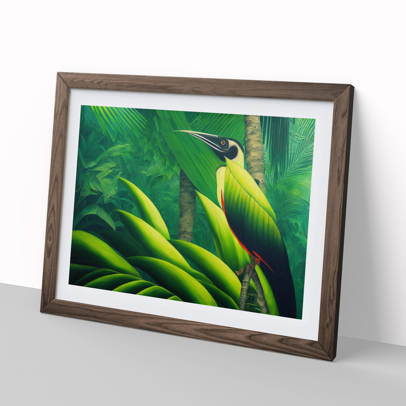 Gorgeous Bird - Single Picture Frame Print, 46cm H x 64cm W x 2cm D, Walnut Framed