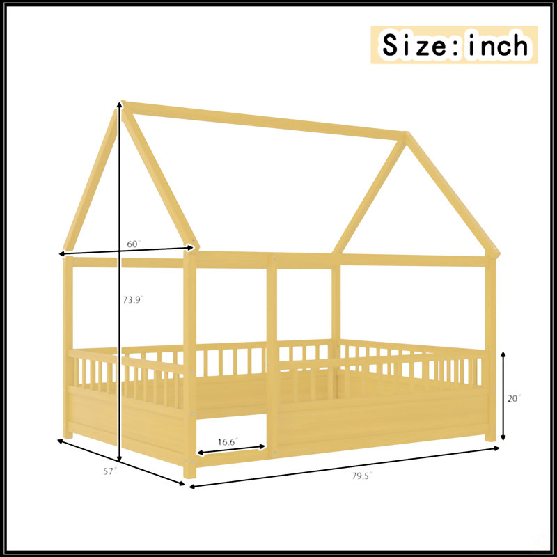 Lit simple en bois, Lit double