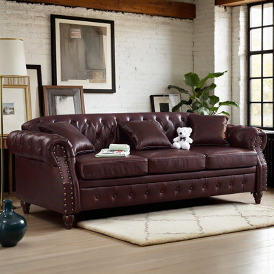 Canapé rembourré 3 places 85,8 po Chesterfield