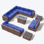 Ensemble de conversation pour 12 personnes avec coussins-495978722