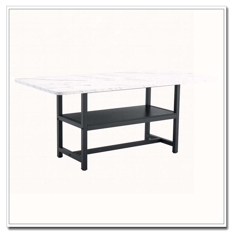 71"Long Dining Table With Shelf Storage