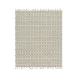 Hand Knotted Wool Geometric Area Rug in White