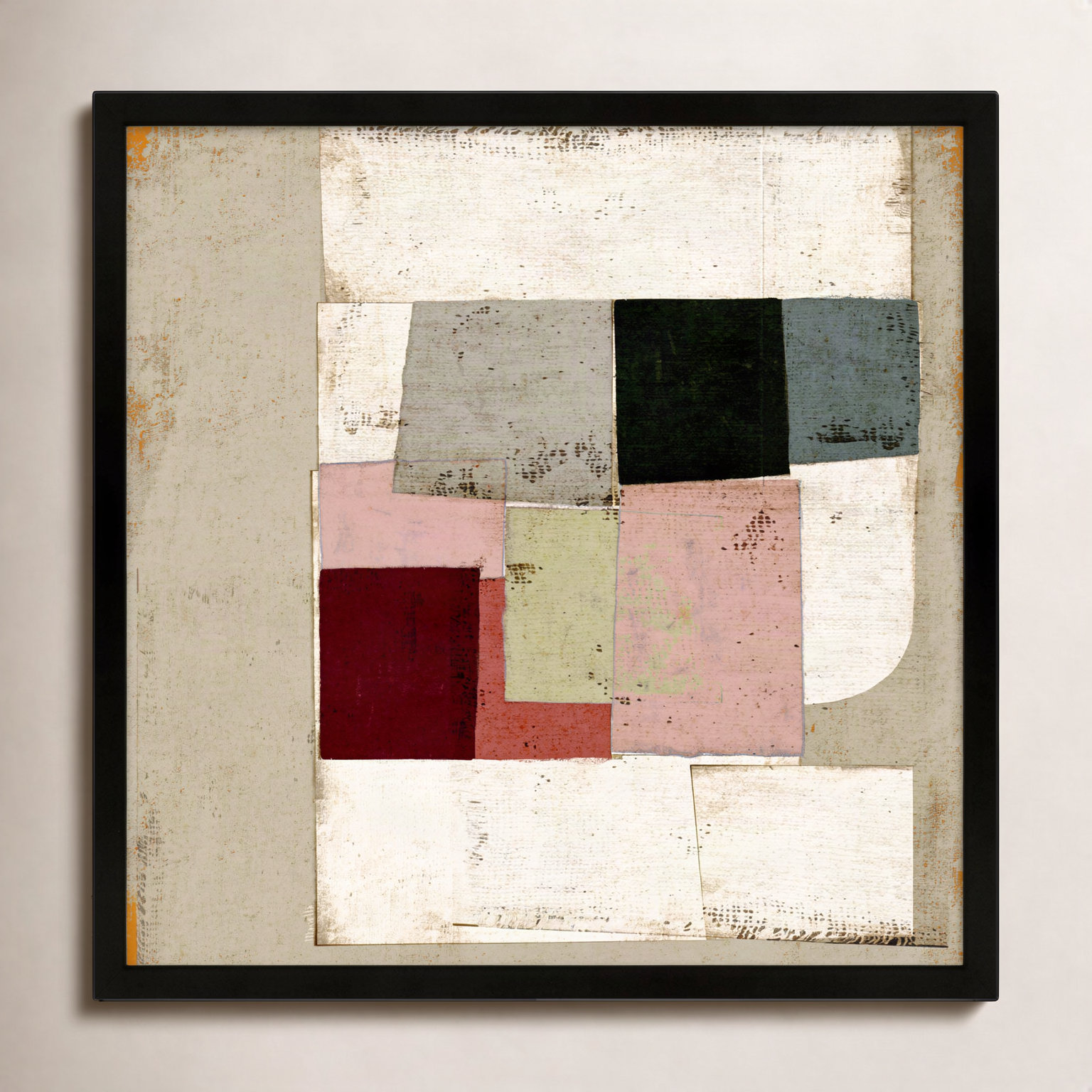 Patchwork 1 by Marco Marella for Studio M - Framed Wall Art, 16" H x 16" W, Canvas, White