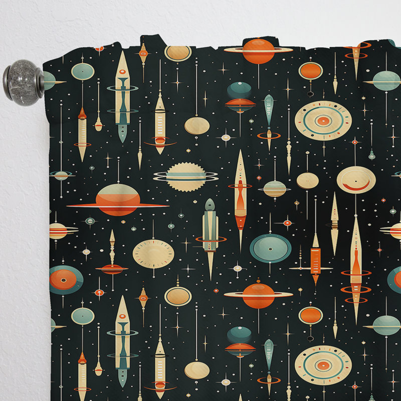Rideau Mid-Century - obscurcissant - velours Space Age, L 52 po x L 120 po