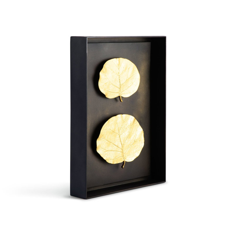 Botanical Leaf Shadow Box, Gold