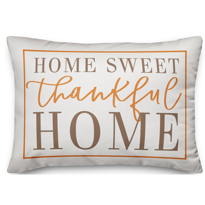  Housse de coussin lombaire Home Sweet Thankful Home