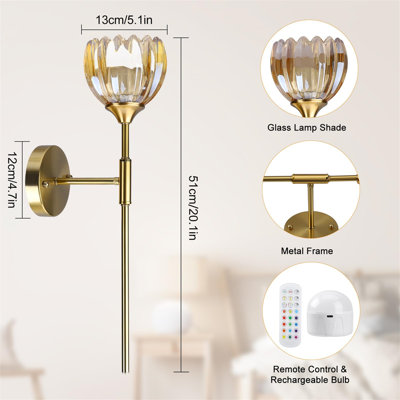 Battery Powered Armed Sconce