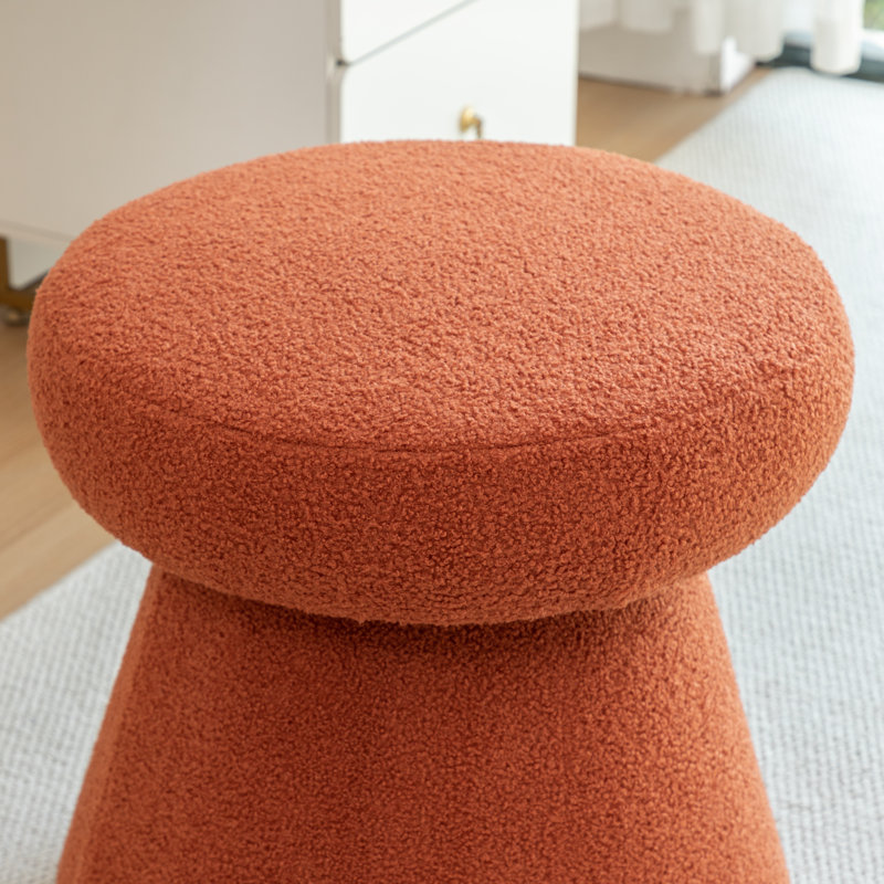 Accent Stool Vanity Ottoman, Orange