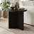Holm 22" Round Fluted Side Table with Pedestal Base in Black Grain | Mid-Century Modern Accent Table for Living Room or Bedroom -612592111