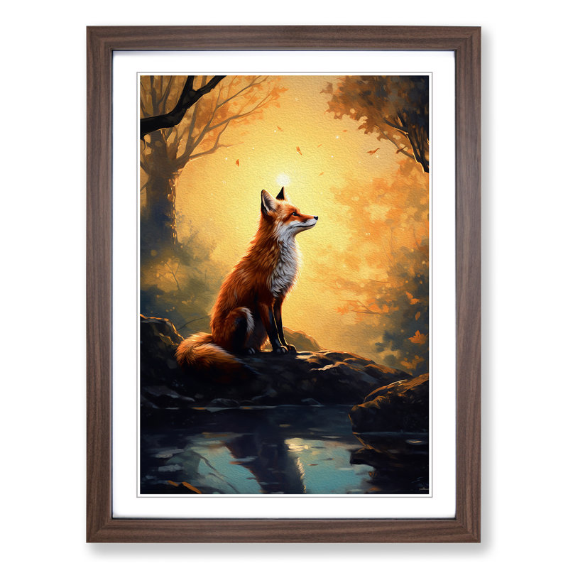 Single Picture Frame Print on Wood, Walnut Framed, 64cm H x 46cm W