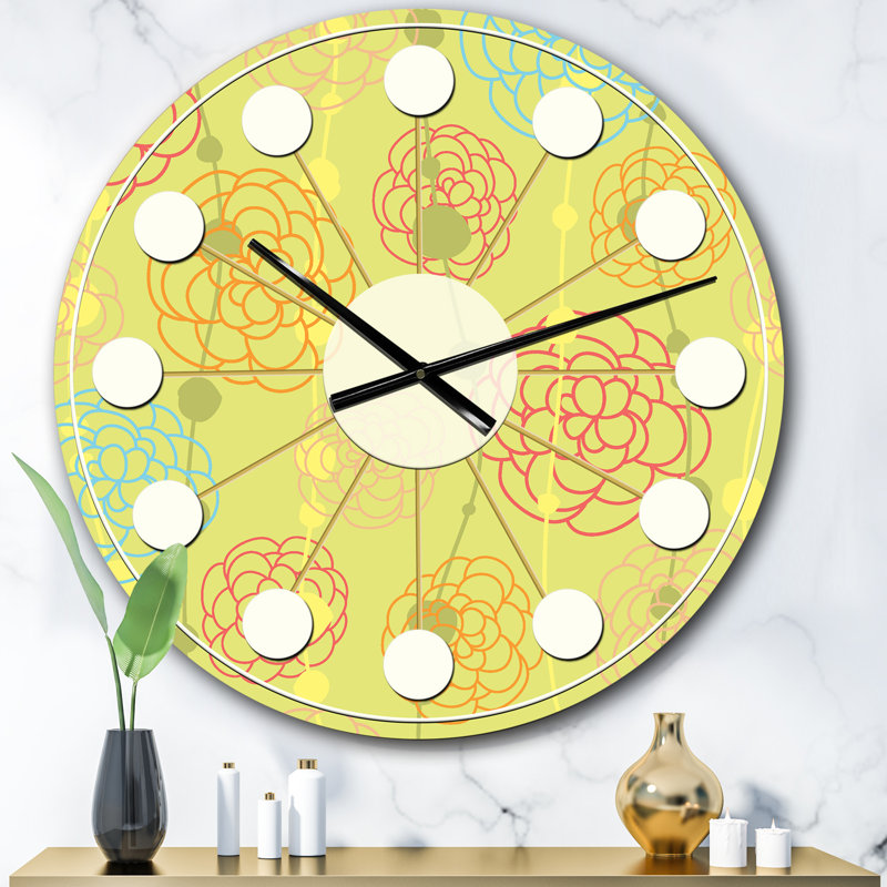 Horloge murale rétro Mid-Century, Surdimensionné