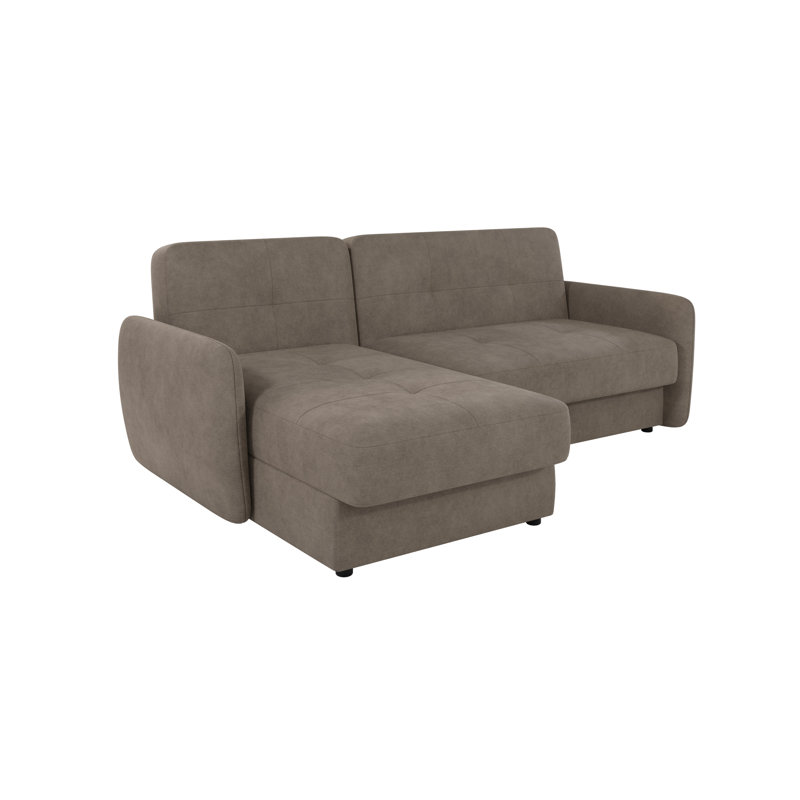 Modern Corner Chaise Sofa Jumbo with sleeping function, Dark Beige, Left Hand Facing