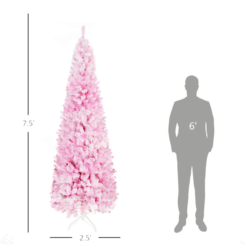 Snow Flocked Artificial Christmas Tree With Realistic Branches And Auto Open Design