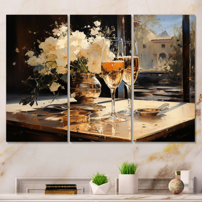 Champagne Blooms Bubbles And Bliss I - Champagne, art mural