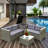 4 Piece Sofa Set With Storage Box Grey