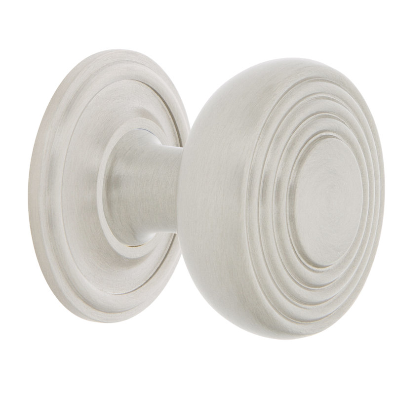 Deco 1 3/8" Diameter Round Knob, Satin Nickel