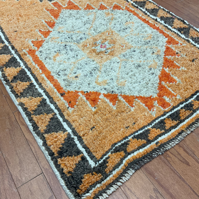  Handmade Turkish Oushak Wool Runner