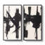 Grand ensemble d'art mural encadré en toile - noir, effet abstrait coup de pinceau, impressions minimalistes modernes - 60 po x 30 po x 2 pièces-1802273569-1802273598