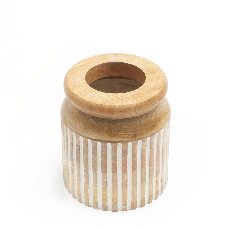 Vase décoratif en bois 1pc pour salon - 1 x 11 po