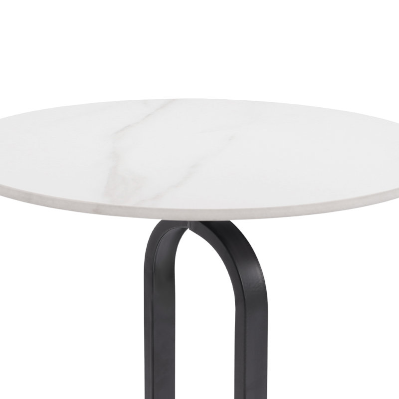 Table de bout 17,72 po, Blanc/Noir
