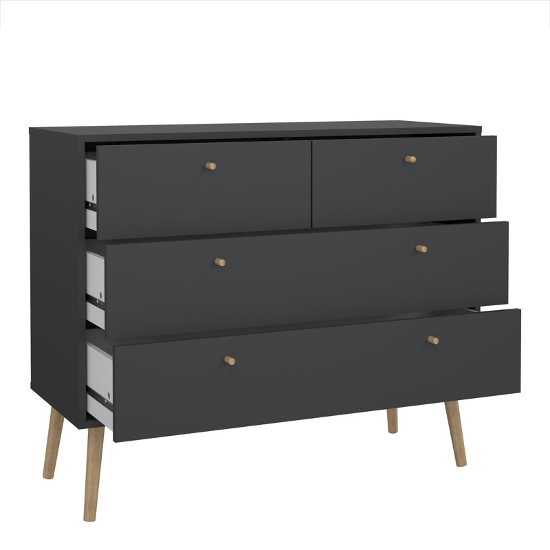 Bakersville 98.7cm W 4 - Drawer Chest of Drawers, Black