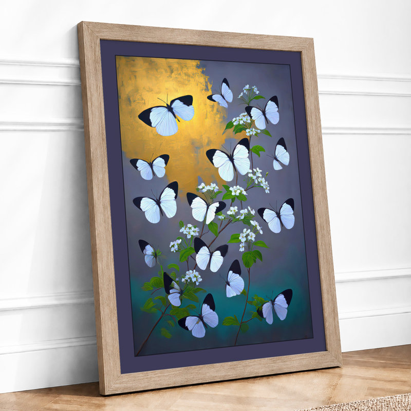 Butterflies And Spectacles Surrealism - Print, A2 - 59.4 x 42.0 cm, Oak