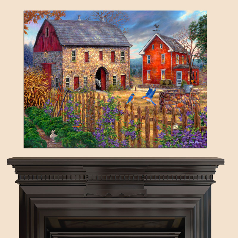 Charming Farmhouse Scene Landscape Canvas Art, 26" x 18"