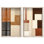 Tonal Grid Duo Shadowbox Print Boho Gold Wall Decor Set by Art Remedy, Blonde Frame, 36 x 54