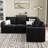 L Shaped Sofa Set Apartment Pull out Sofa Bed Modular Sectional Corner Couch Convertible Livingroom Sleeper Can Bear 450 LBS-101957234