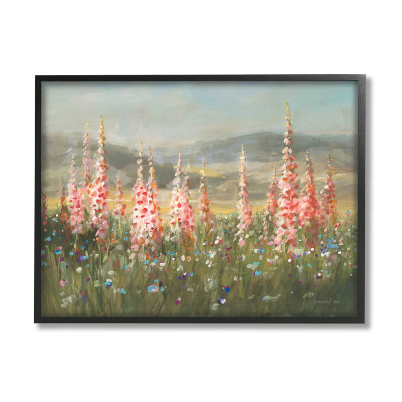 «Flower Blossoms Vast Country Meadow» par Danhui Nai - peinture sur bois, H 16 po x l 20 po x P 1,5 po