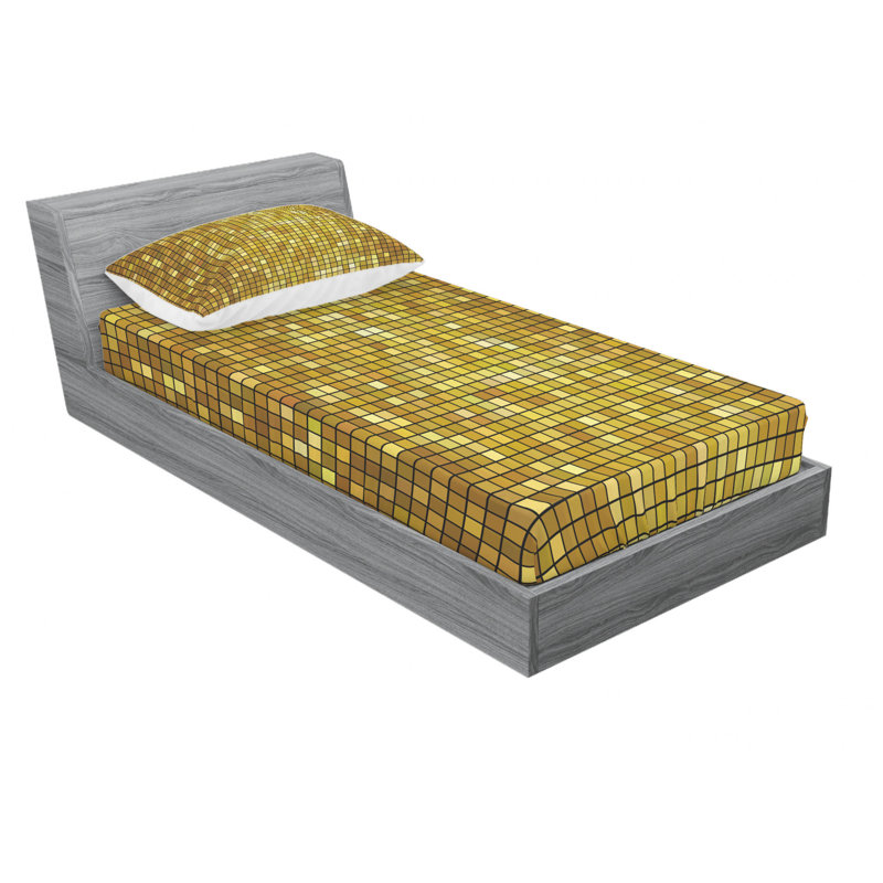 Microfiber Geometric Sheet Set, Twin XL Sheet Set with Fitted Sheet