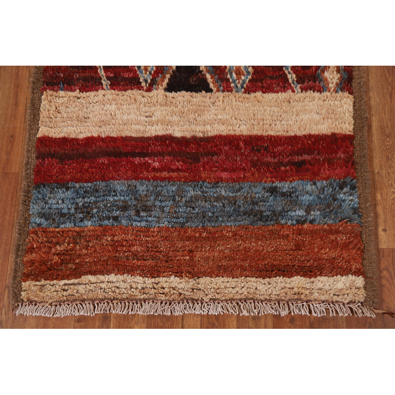 Tapis de couloir unique en laine orange 2 pi 9 po x 9 pi 8 po One Age